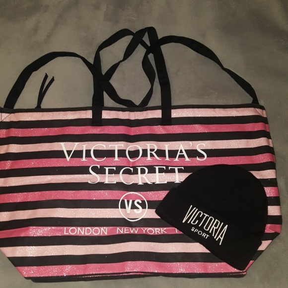 Victoria's Secret Accessories - Victoria Secret Bag and Beanie